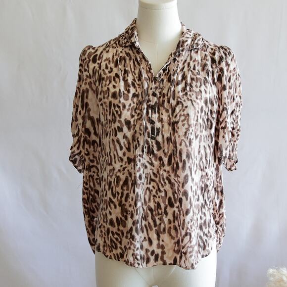 Copied - ANTHROPOLOGIE X MAEVE Animal print light-weight top blouse size 4 S - Picture 2 of 5